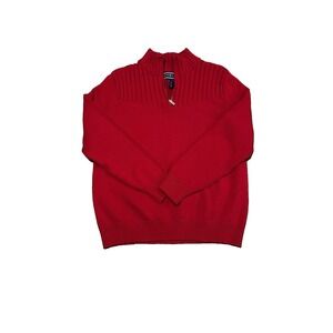 KAREN SCOTT 1/4 ZIP COTTON CABLE PULLOVER COLOR RED XL